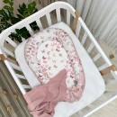 Protectie somn Baby Nest Fluturi roz